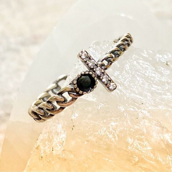 Chain Link CZ Adjustable Minimalist Ring - Picture 1 of 10